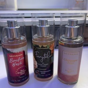 💗BBW set of 3 travel size fine fragrance mists!💗
